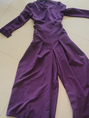 Purple Women's Long-Sleeve Jumpsuit